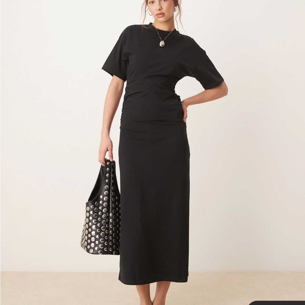 ASOS Black Maxi ruched dress